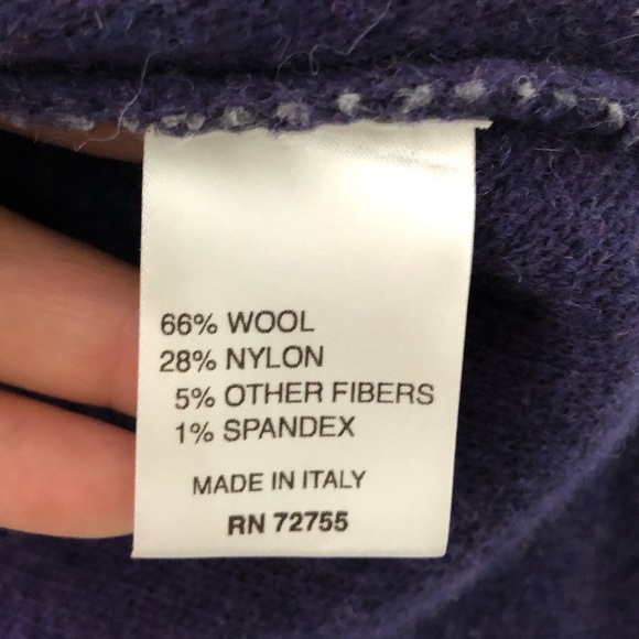 A IDA Grey & Purple One Button Cardigan Sweater Wool Blend - Picture 7 of 9